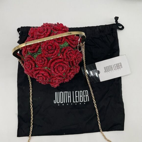 Women’s Judith Lieber bag of roses, crystal clutch bag made in Italy - Picture 7 of 10